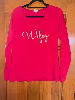 Wifey Red Long-Sleeve Shirt - Size L